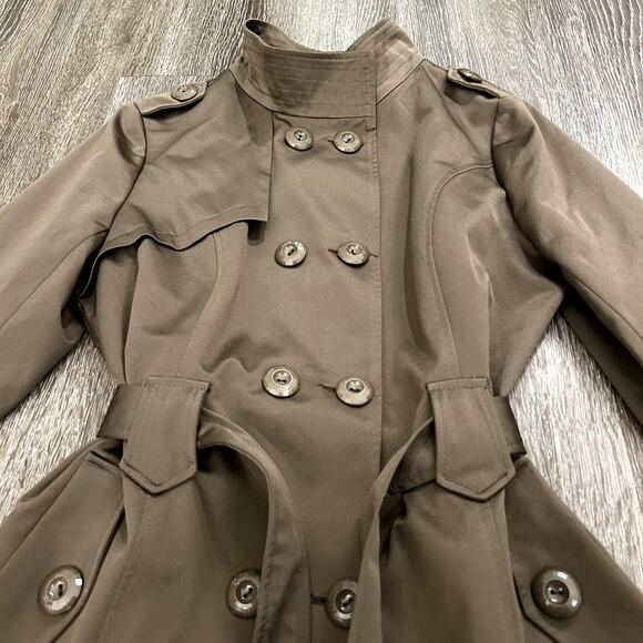 EUC Max Mara Brown Taupe Trench Coat XL Belted Double Breasted Classic Outerwear - Picture 7 of 16